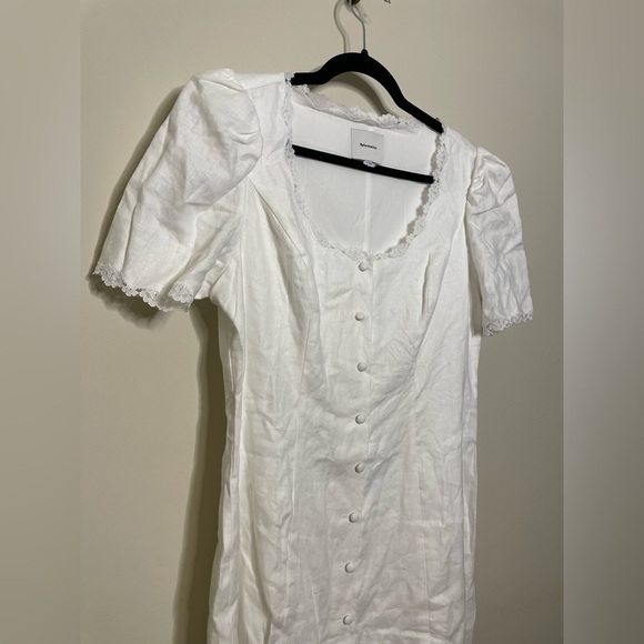 Reformation Anabella Linen Mini Dress White - Picture 8 of 11
